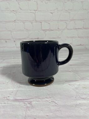 Vintage Cobalt Blue Footed Ceramic Mug